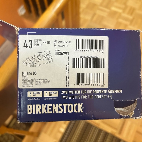 BNWT Birkenstock Milano BS in Black size 10 US Euro 43 - Picture 5 of 6